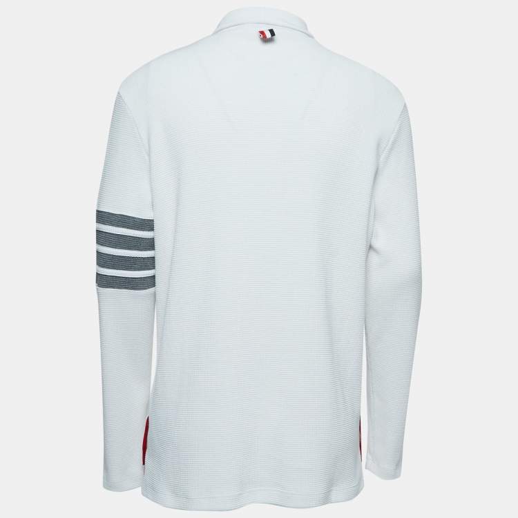 Pre Owned Thom Browne White Waffle Knit Turtleneck Sweater L
