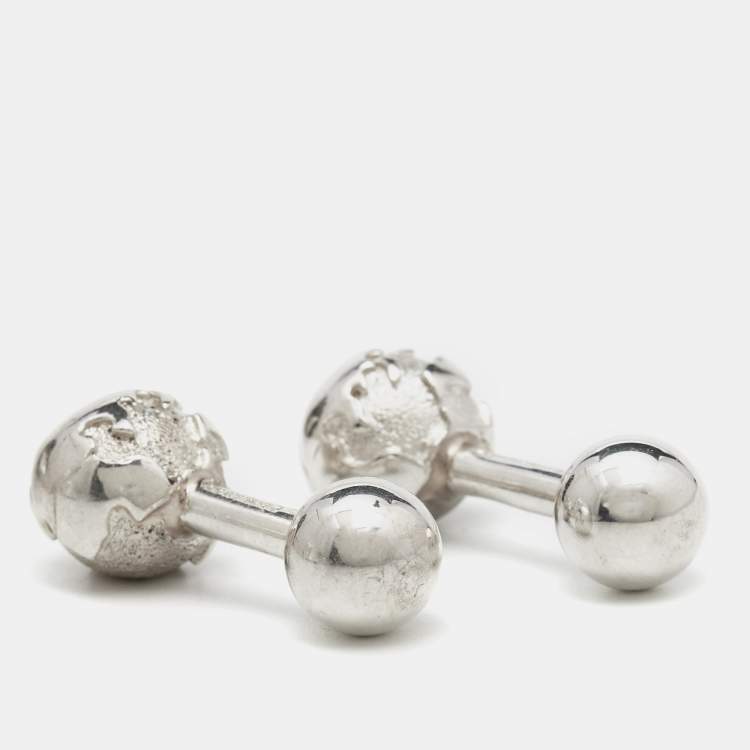 Pre Owned Tiffany & Co. Globe Sterling Silver Cufflinks