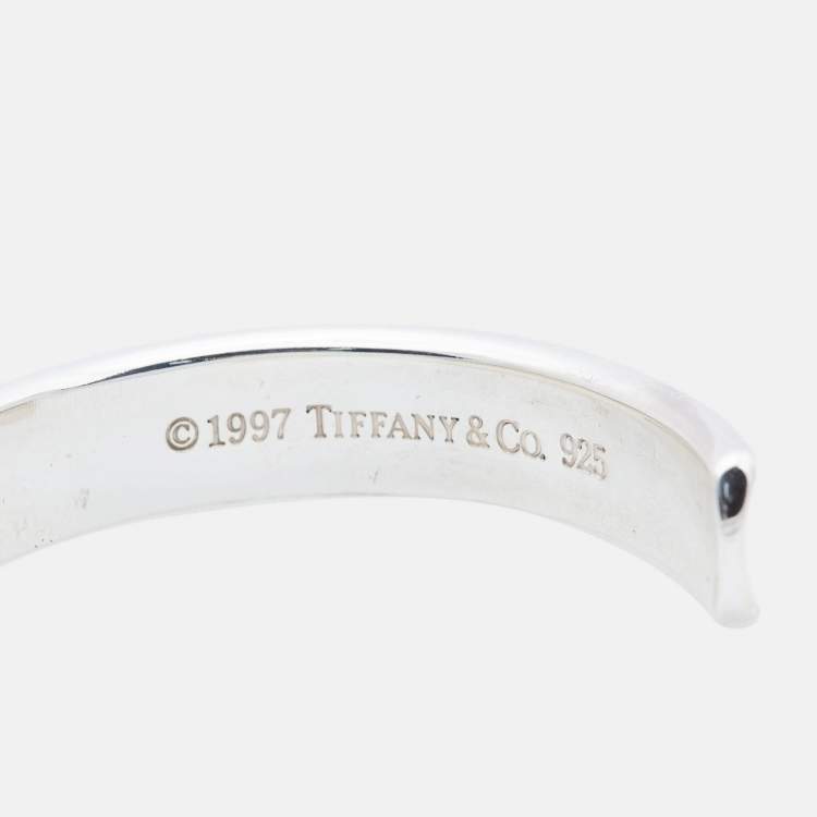 Pre Owned Tiffany & Co. 1837 Sterling Silver 925 Unisex Open Cuff Bracelet