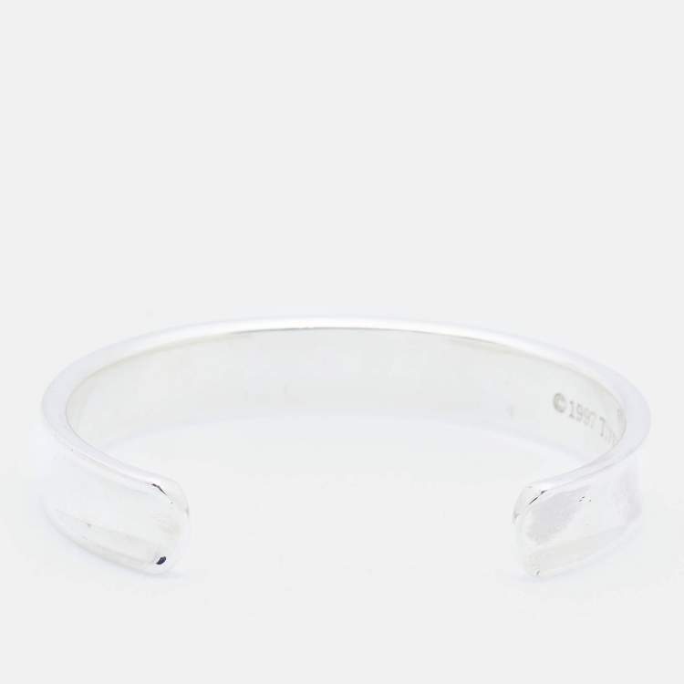 Pre Owned Tiffany & Co. 1837 Sterling Silver 925 Unisex Open Cuff Bracelet