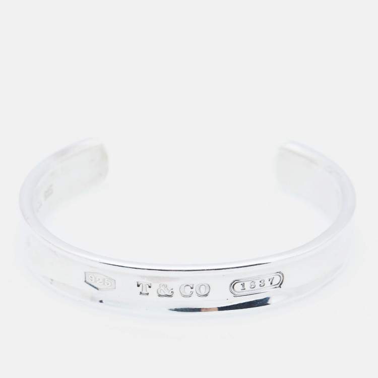 Pre Owned Tiffany & Co. 1837 Sterling Silver 925 Unisex Open Cuff Bracelet