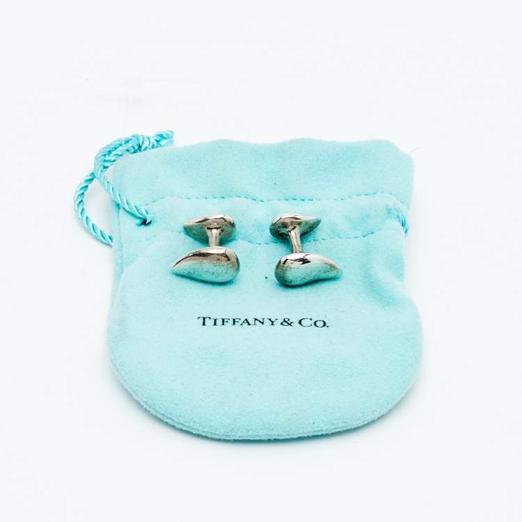 Pre Owned Tiffany & Co Teardrop Sterling Silver Cufflinks