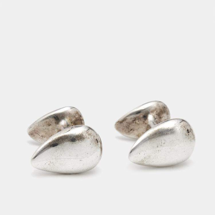 Pre Owned Tiffany & Co Teardrop Sterling Silver Cufflinks