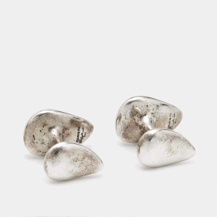 Pre Owned Tiffany & Co Teardrop Sterling Silver Cufflinks