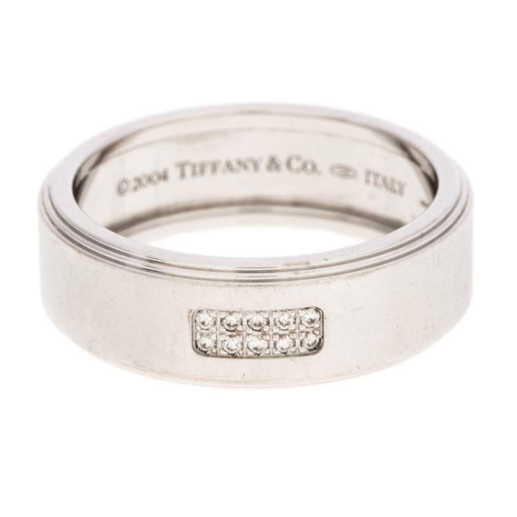 Tiffany & Co. 18K White Gold and Diamonds Century Wedding Band ...