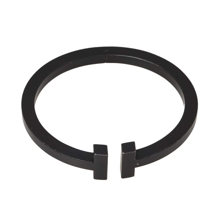 Pre Owned Tiffany & Co. T Square Black Tone Stainless Steel Bracelet