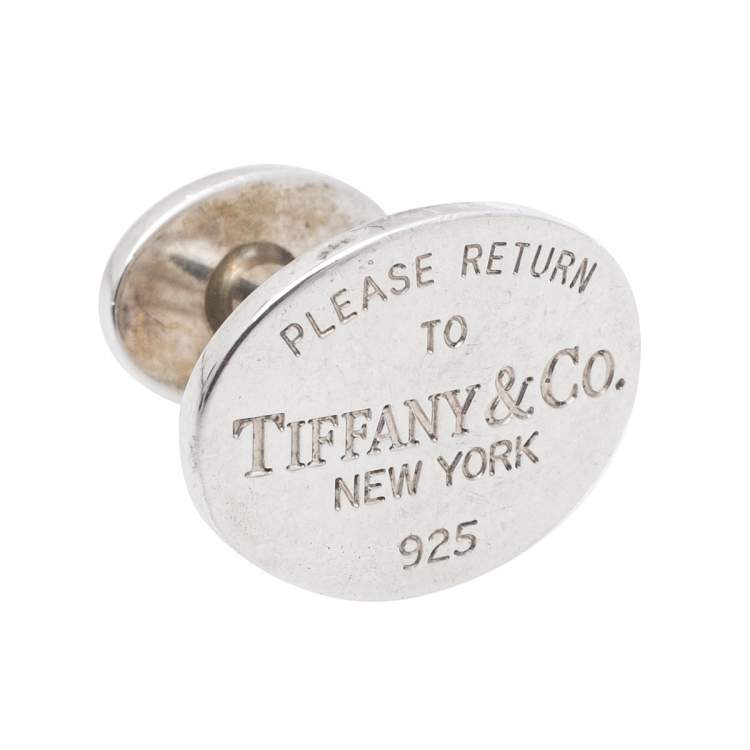 Pre Owned Tiffany & Co. Return to Tiffany Vintage Sterling Silver Oval Cufflinks