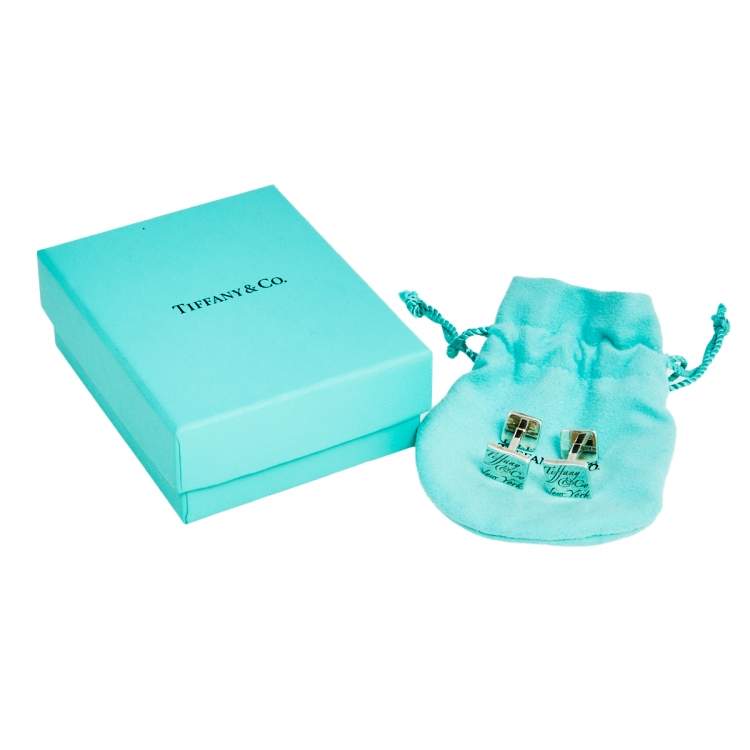 Pre Owned Tiffany & Co. Notes Sterling Silver Square Cufflinks