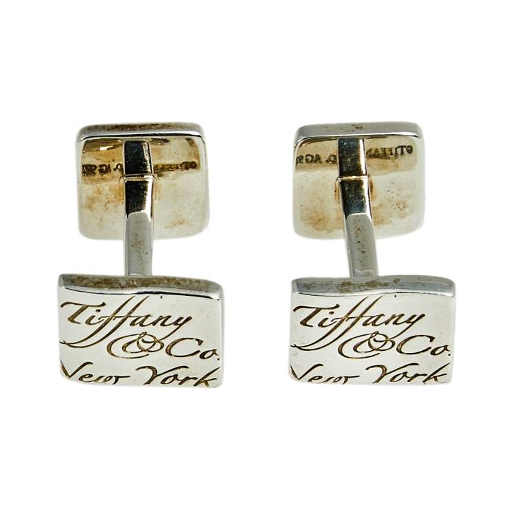 Pre Owned Tiffany & Co. Notes Sterling Silver Square Cufflinks