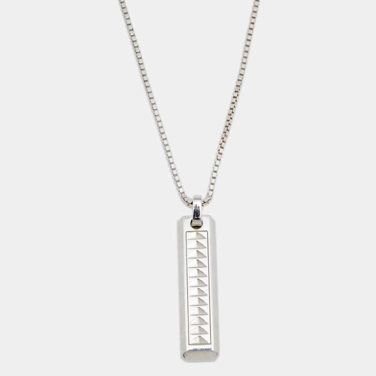 Pre Owned Tiffany & Co. Paloma Picasso Caliper Silver Bar Tag Necklace