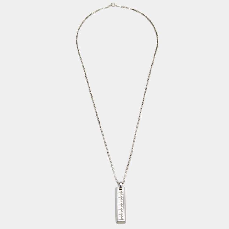 Pre Owned Tiffany & Co. Paloma Picasso Caliper Silver Bar Tag Necklace