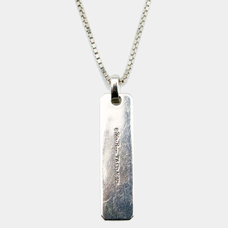 Pre Owned Tiffany & Co. Paloma Picasso Caliper Silver Bar Tag Necklace