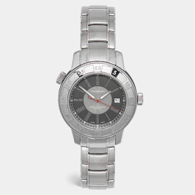 Pre Owned Tiffany & Co. Grey Stainless Steel Mark T-57 Quartz Men's Wristwatch 42 mm