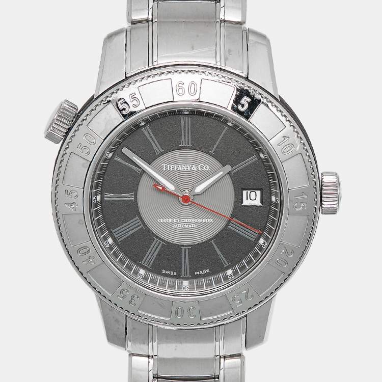 Pre Owned Tiffany & Co. Grey Stainless Steel Mark T-57 Quartz Men's Wristwatch 42 mm