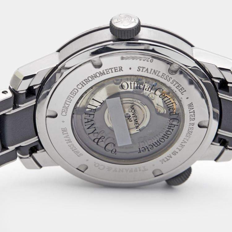 Pre Owned Tiffany & Co. Grey Stainless Steel Mark T-57 Automatic Men's Wristwatch 42 mm