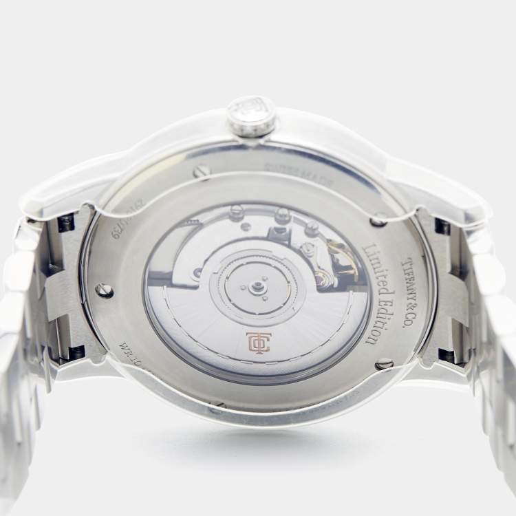 Pre Owned Tiffany & Co. CT60® Limited Edition Of 250 Pieces Reference 74863329 Blue Stainless Steel Men's Wristwatch 40 mm