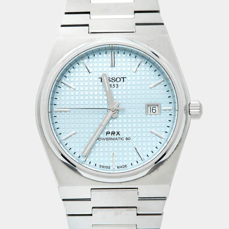 Pre Owned Tissot Ice Blue Stainless Steel PRX Powermatic 80 T137.407.11.351.00 Men's Wristwatch 40 mm
