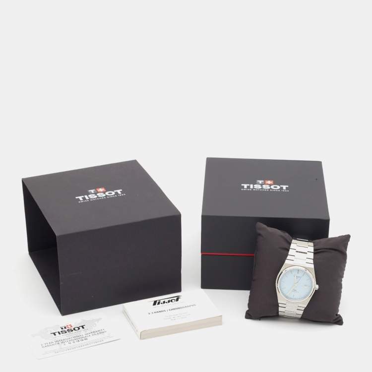 Pre Owned Tissot Ice Blue Stainless Steel PRX Powermatic 80 T137.407.11.351.00 Men's Wristwatch 40 mm