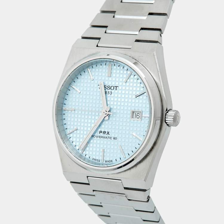 Pre Owned Tissot Ice Blue Stainless Steel PRX Powermatic 80 T137.407.11.351.00 Men's Wristwatch 40 mm