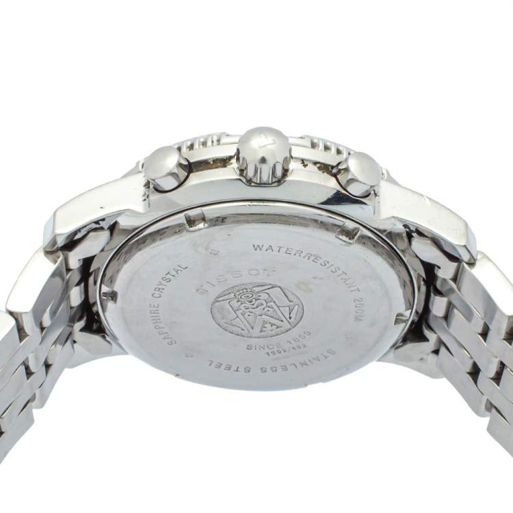 Pre Owned Tissot Black Stainless Steel Chronograph T-Sport PRS200 Men's Wristwatch 40mm
