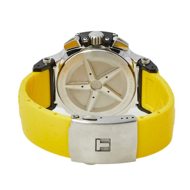 Pre Owned Tissot Black PVD Coated Stainless Steel & Rubber T-Race T048417A Men's Wristwatch 45 mm