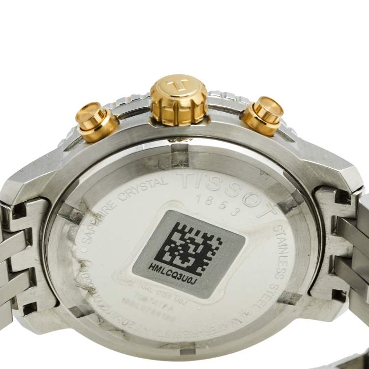 Pre Owned Tissot Grey Two Tone Stainless Steel PRS200 T067.417.22.051.00 Men's Wristwatch 42 mm