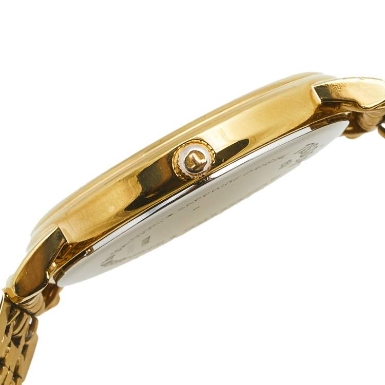 Pre Owned Tissot Champagne Gold Plated Stainless Steel Classic T870/970 Men's Wristwatch 34 mm