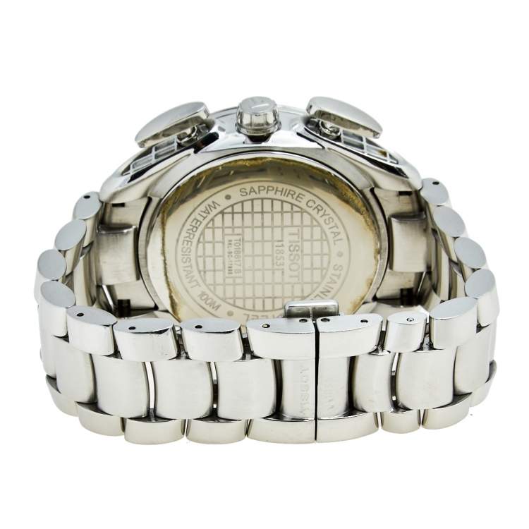 Pre Owned Tissot Black Stainless Steel T-Sport T018617B Men's Wristwatch 43 mm