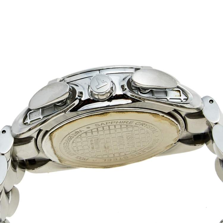 Pre Owned Tissot Black Stainless Steel T-Sport T018617B Men's Wristwatch 43 mm