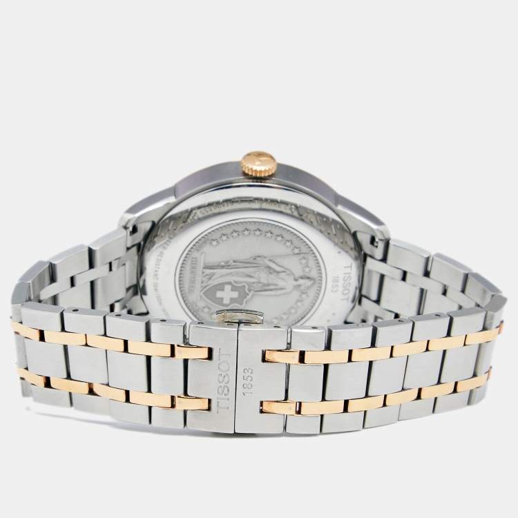 Pre Owned Tissot Silver Two Tone Stainless Steel Chemin des Tourelles T099.407.22.038.01 Men's Wristwatch 42 mm