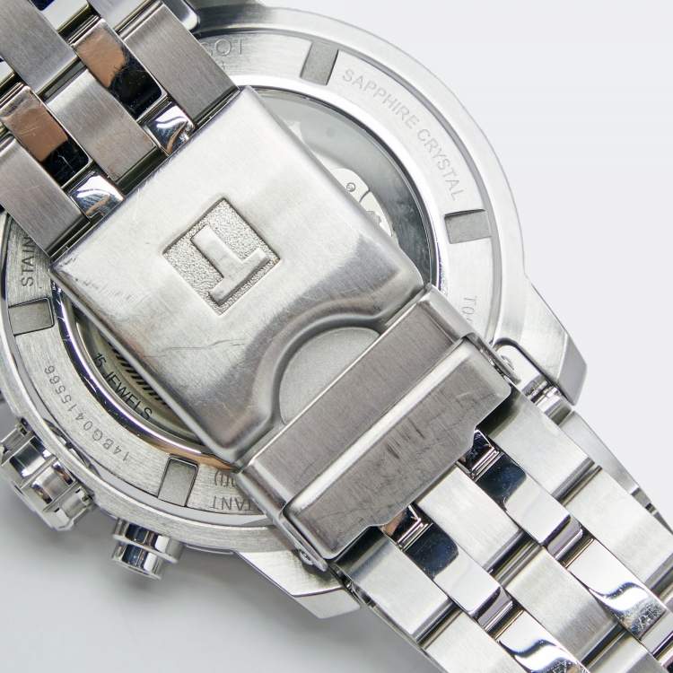 Pre Owned Tissot Black Stainless Steel PRC 200 T055.427.11.057.00 Men's Wristwatch 44 mm