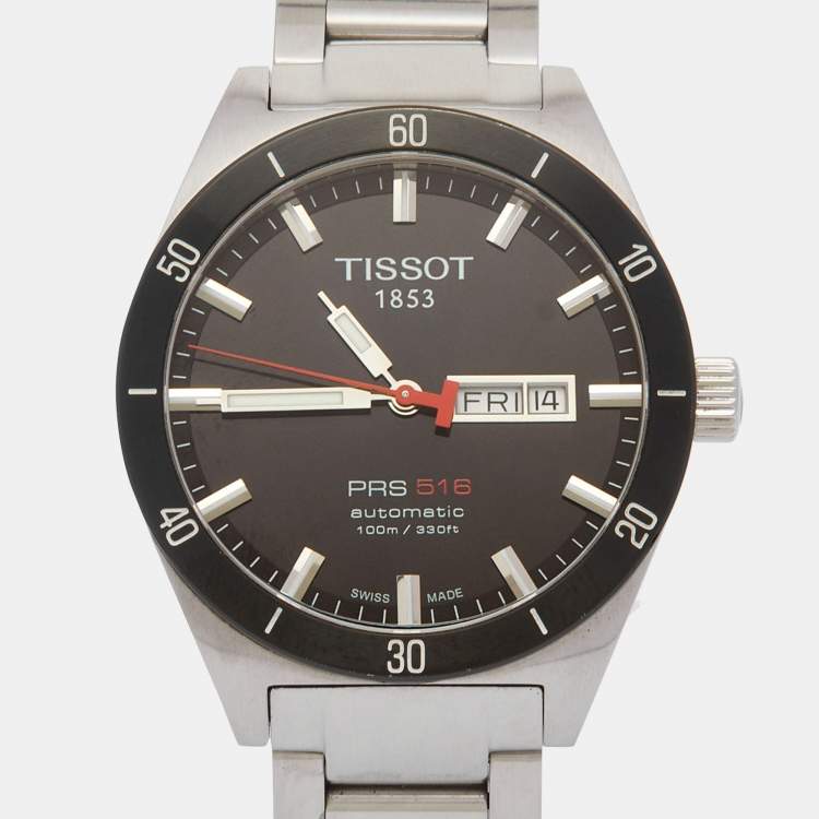 Pre Owned Tissot Black Two-Tone Stainless Steel PRS516 T044.430.21.051.00 Men's Wristwatch 42 mm
