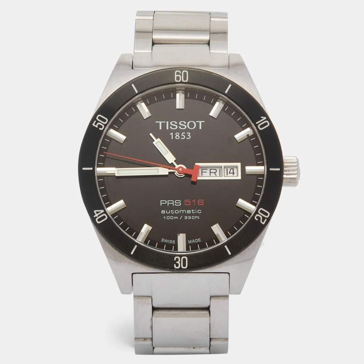 Pre Owned Tissot Black Two-Tone Stainless Steel PRS516 T044.430.21.051.00 Men's Wristwatch 42 mm