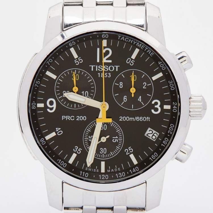 Pre Owned Tissot Black Stainless Steel PRC200 T-Sport T17.1.586.52 Men's Wristwatch 40 mm