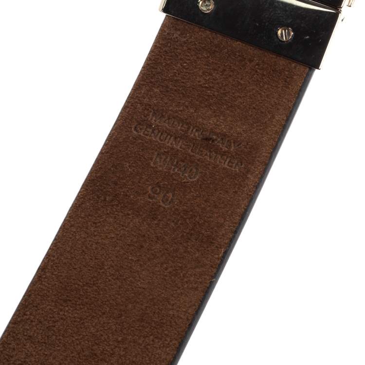 Pre Owned Tod's Black Leather Buckle Belt 90 CM