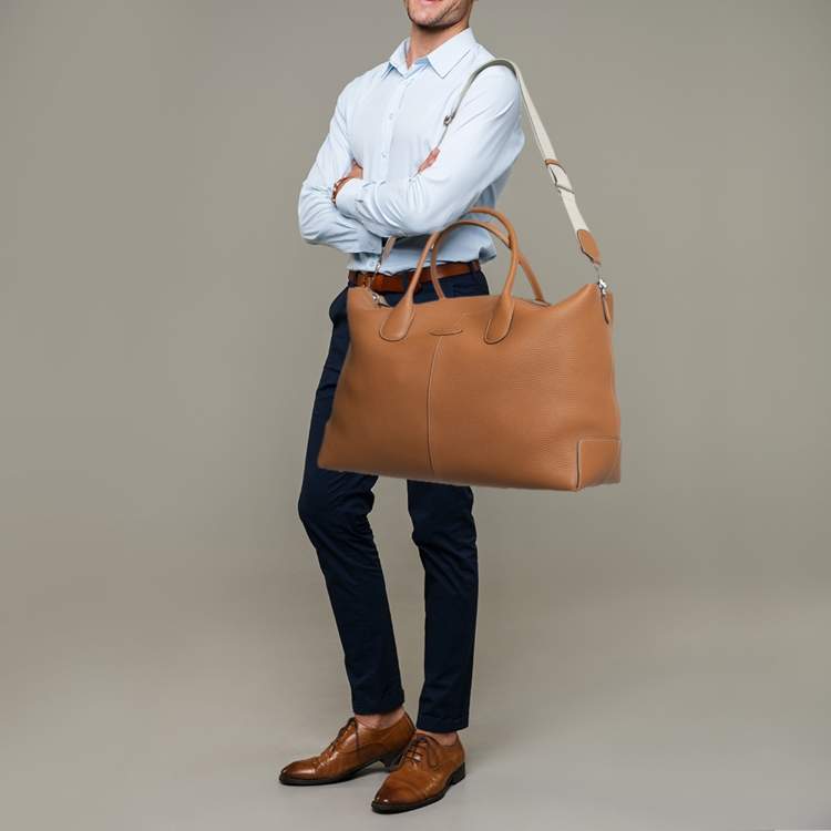 Pre Owned Tod's Brown Leather Large Di Duffle Bag 