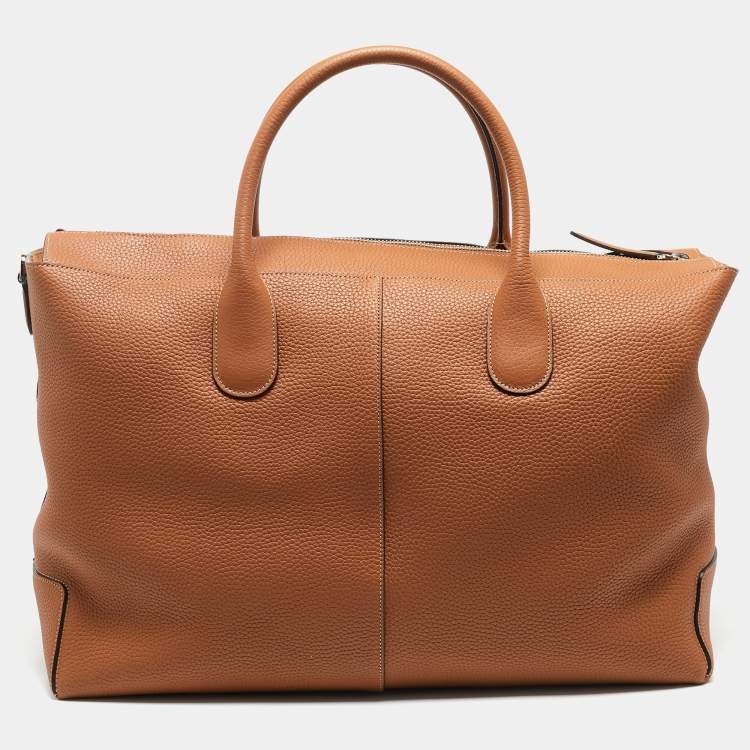 Pre Owned Tod's Brown Leather Large Di Duffle Bag 