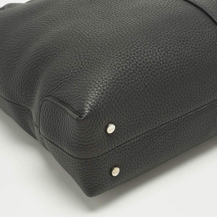 Pre Owned Tod's Di Medium Black Leather Shopper Tote