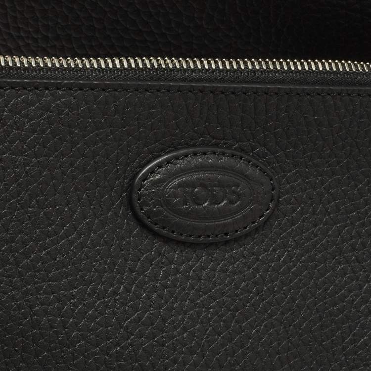 Pre Owned Tod's Di Medium Black Leather Shopper Tote