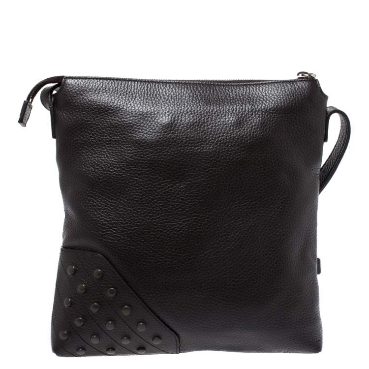 Pre Owned Tod's Brown Leather Reporter Messenger Bag