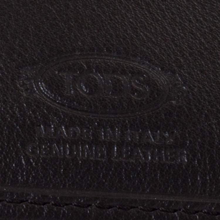 Pre Owned Tod's Dark Brown Leather Double T Bifold Wallet