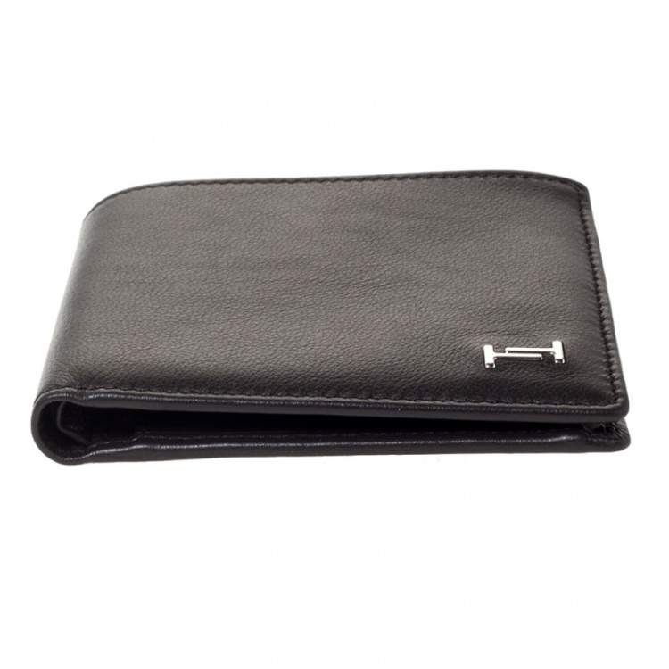 Pre Owned Tod's Dark Brown Leather Double T Bifold Wallet