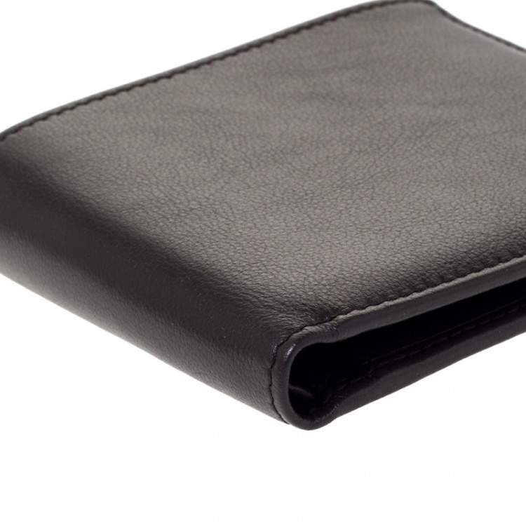 Pre Owned Tod's Dark Brown Leather Double T Bifold Wallet