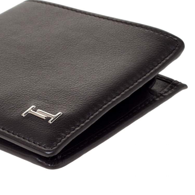 Pre Owned Tod's Dark Brown Leather Double T Bifold Wallet
