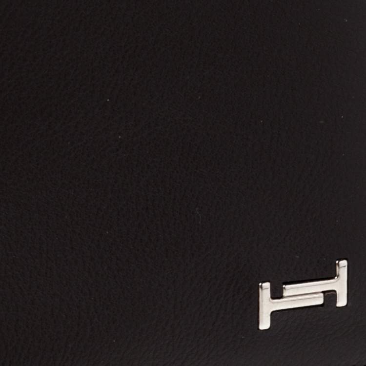 Pre Owned Tod's Dark Brown Leather Double T Bifold Wallet