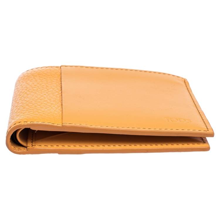 Pre Owned Tod's Orange Leather Bifold Wallet