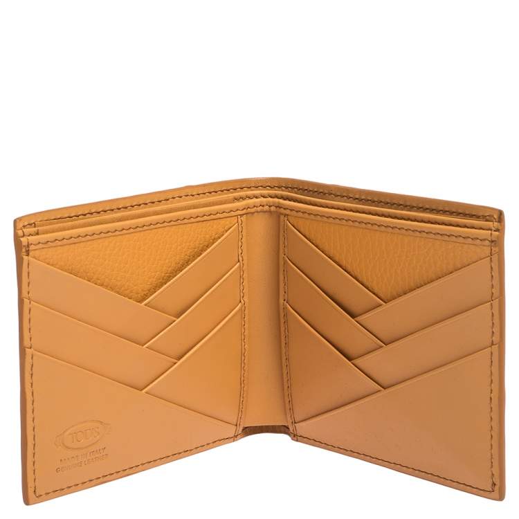 Pre Owned Tod's Orange Leather Bifold Wallet