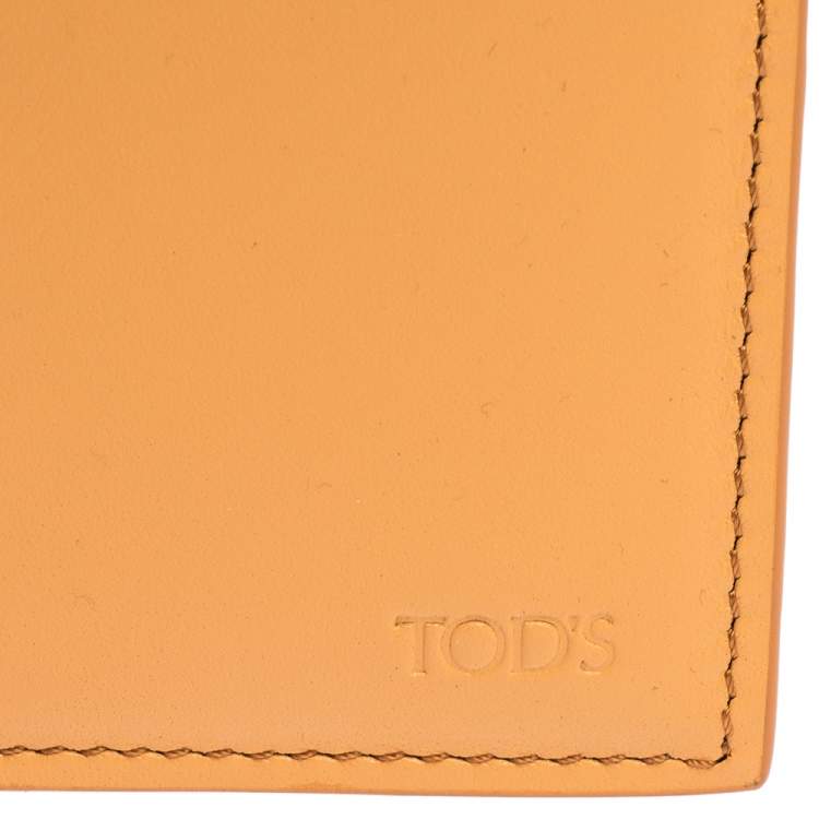 Pre Owned Tod's Orange Leather Bifold Wallet