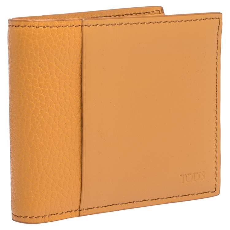Pre Owned Tod's Orange Leather Bifold Wallet