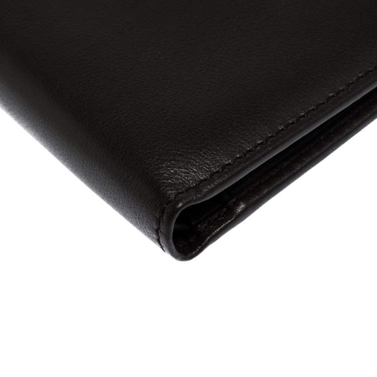 Pre Owned Tod's Dark Brown Leather Double T Bifold Wallet